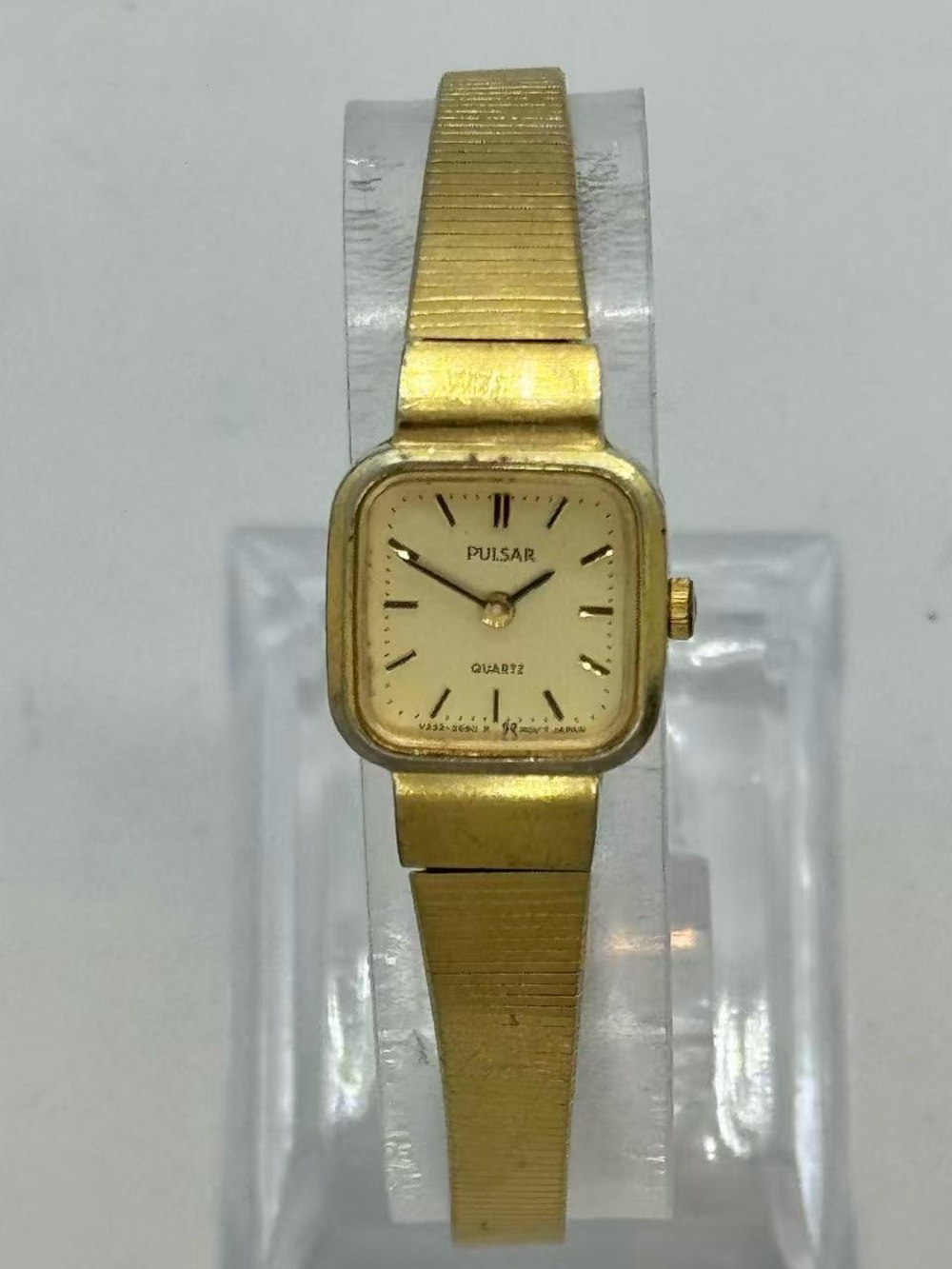 Vintage Pulsar By Seiko Women’s Quartz Gold Tone Watch 15mm New Battery Runs